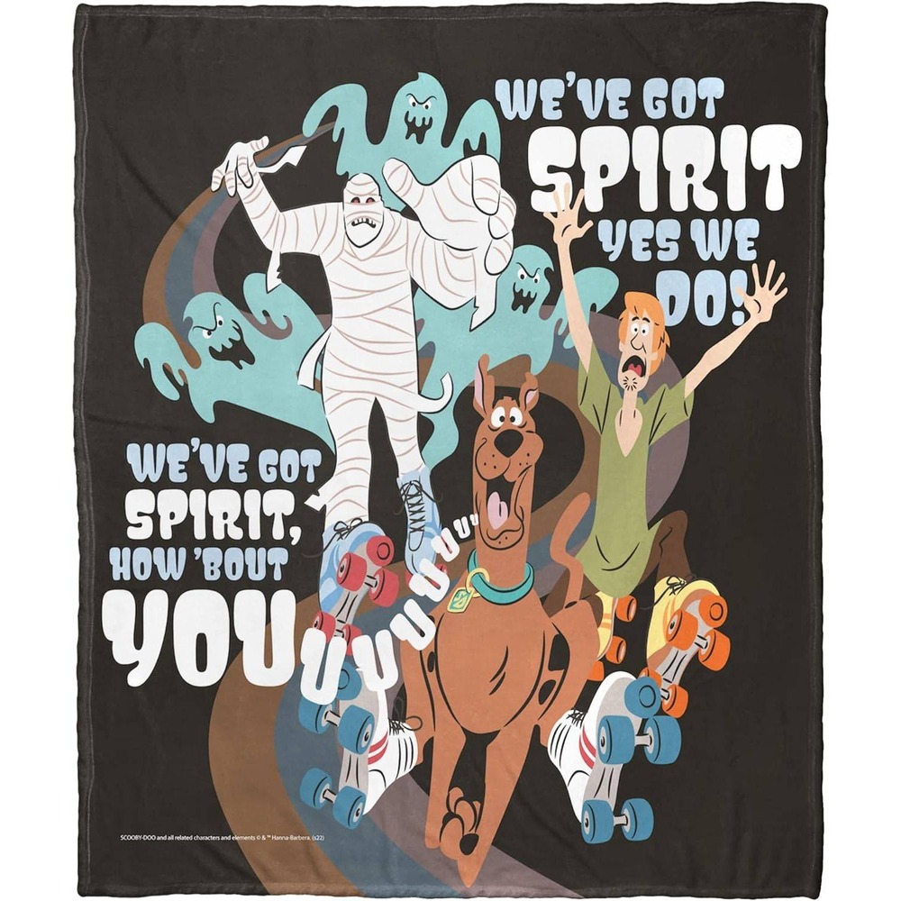 Scooby Doo Gang Mummy Ghosts Roller Skate Fleece Throw Blanket